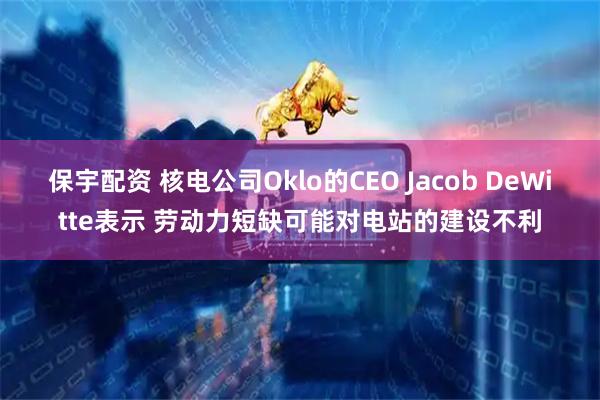 保宇配资 核电公司Oklo的CEO Jacob DeWitte表示 劳动力短缺可能对电站的建设不利